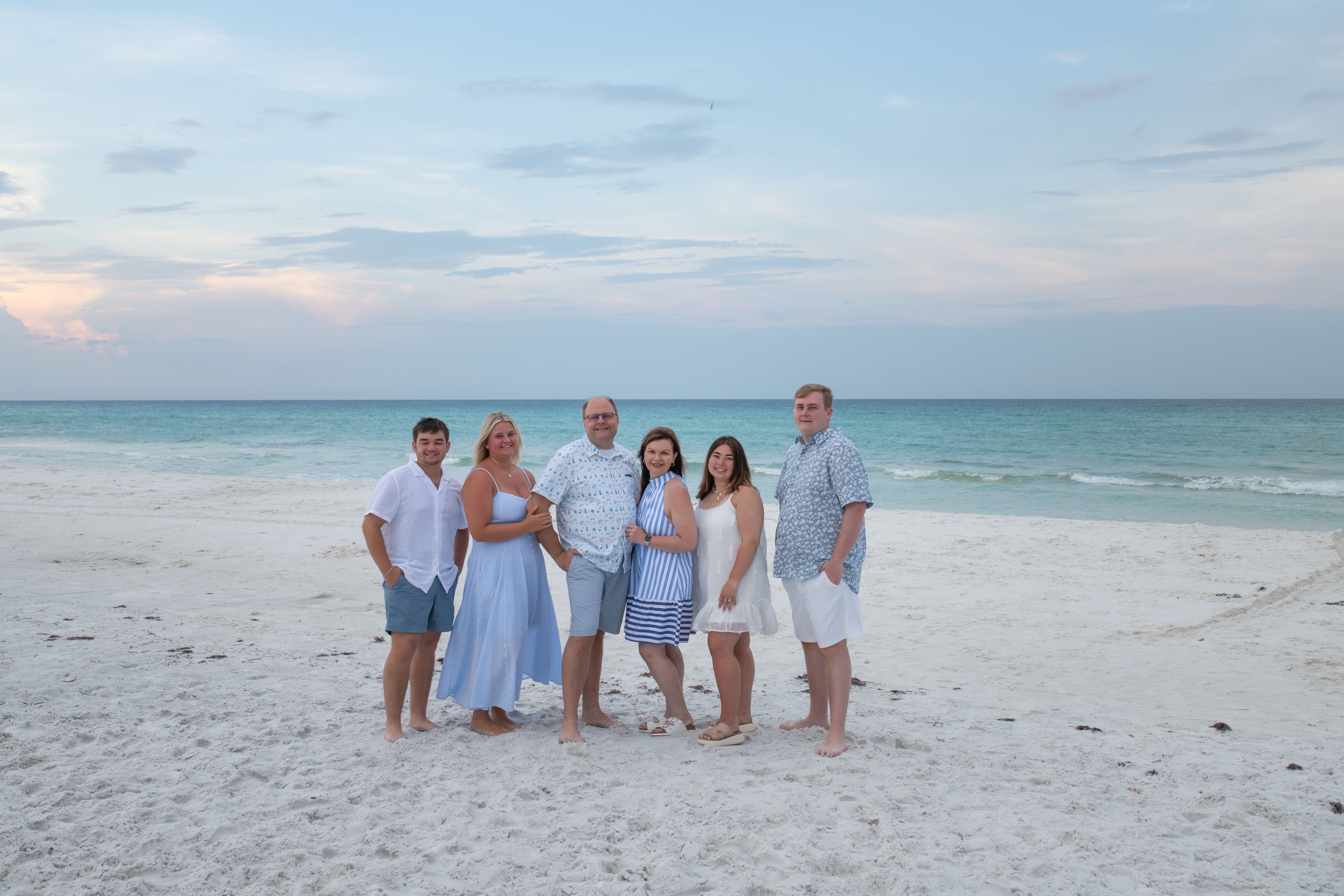 Reid with his family on the beach